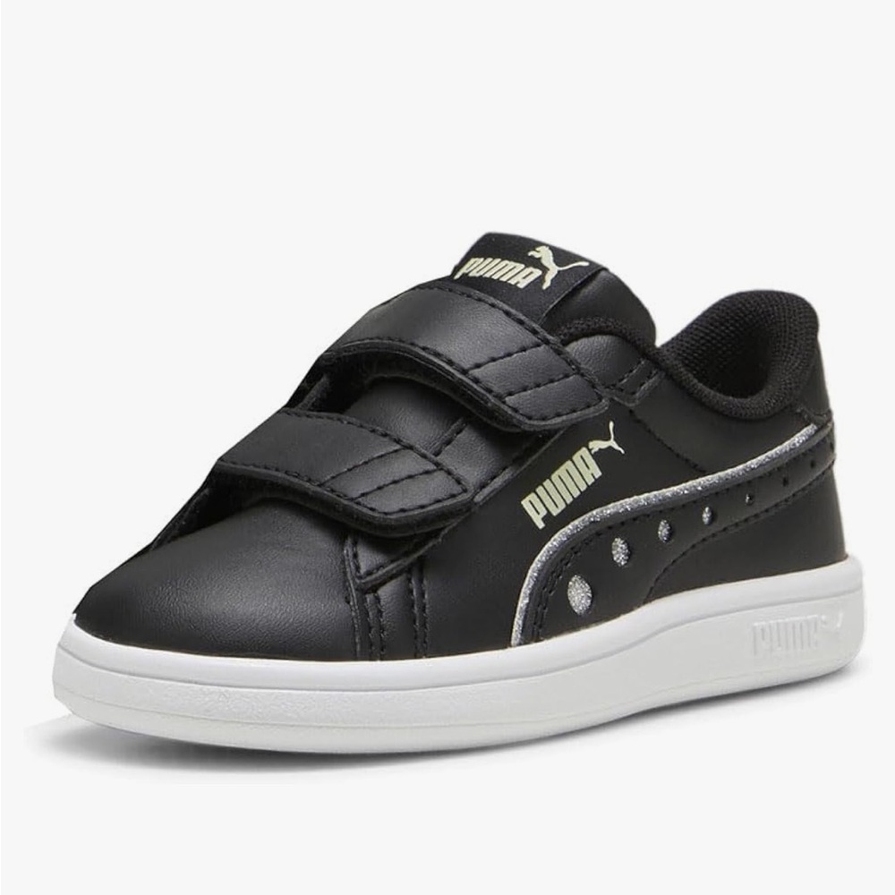 Puma Smash Party 3.0 Kids Black Sneakers Size 8C